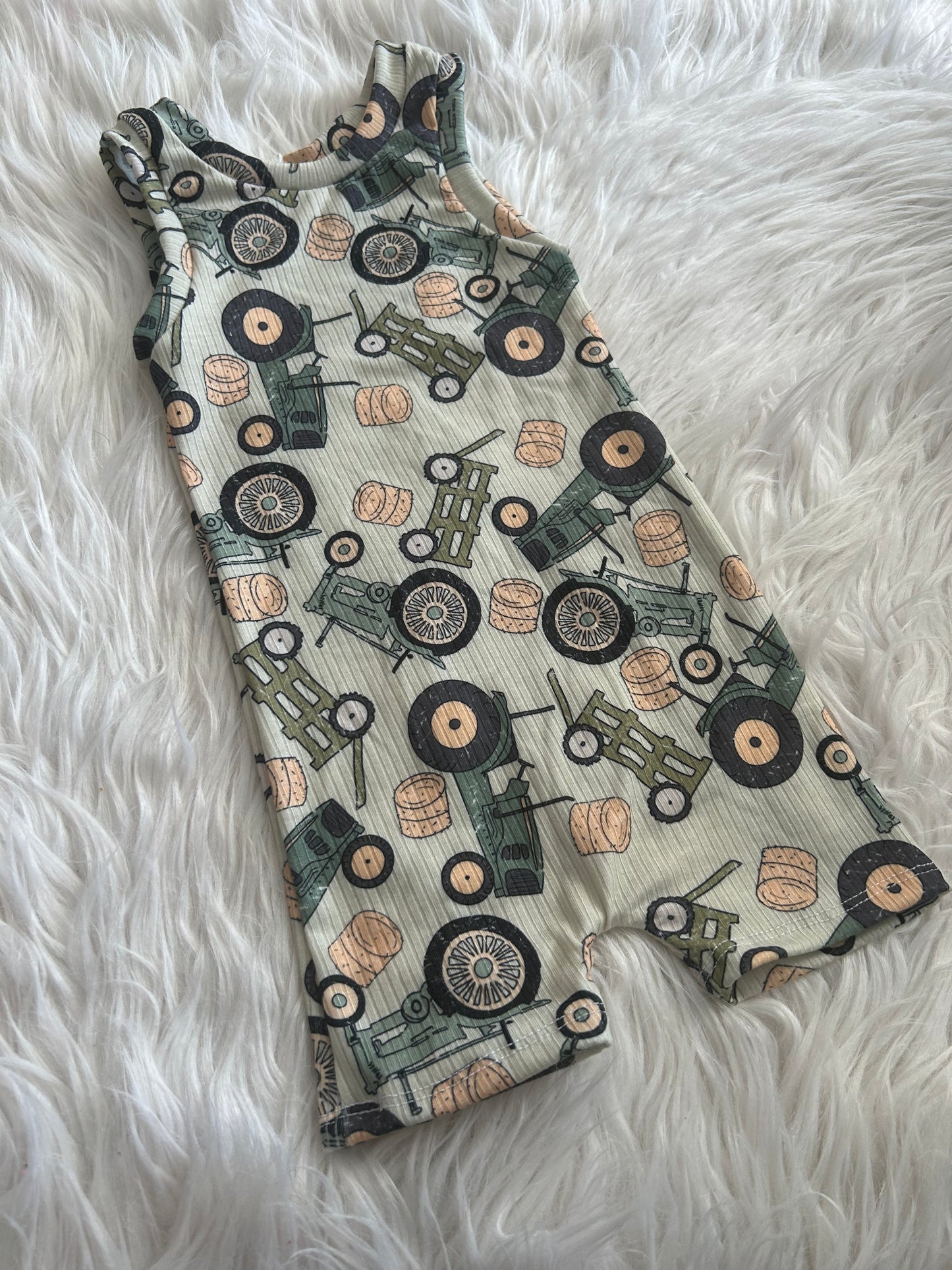 18 month tractor ollie romper